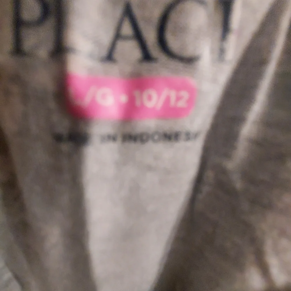 Children's Place Girls Grey Dress with Pink Rosebuds Size 10/12